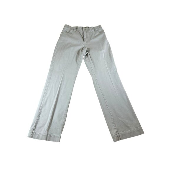 Lee Comfort Waistband Khaki Pants Women’s 10 Short Stretch Zip Fly Button - Picture 1 of 9